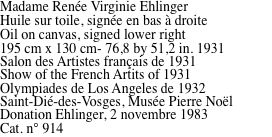 Madame Rene Virginie Ehlinger